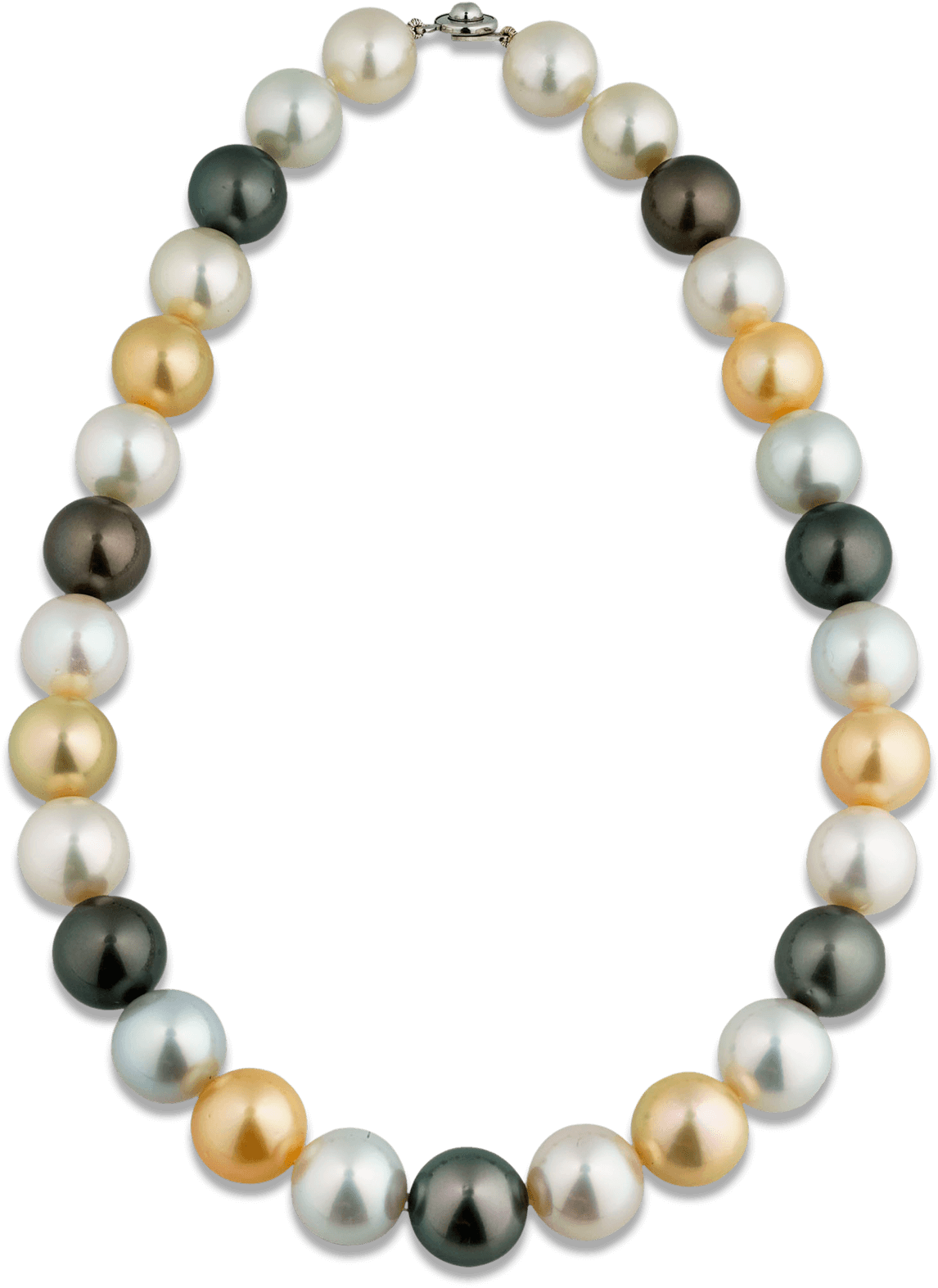 Multi-color South Sea Pearl Necklace - 18th Century Enamel Necklace (1400x1750), Png Download