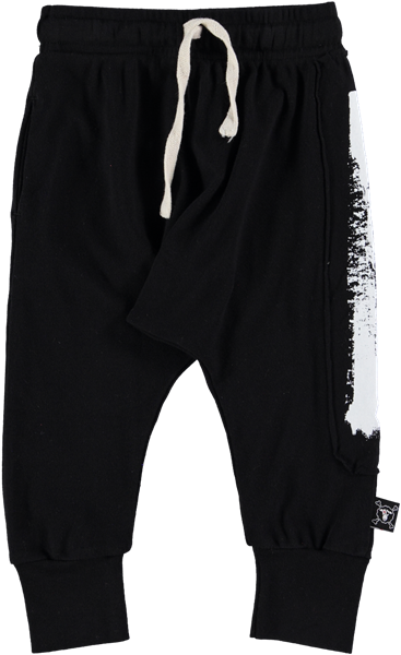 Brush Stroke Baggy Trousers Black & White - Mens Knickers (600x600), Png Download