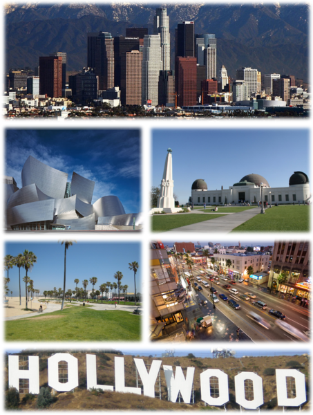 Te-collage Los Angeles - Hollywood Sign (453x600), Png Download