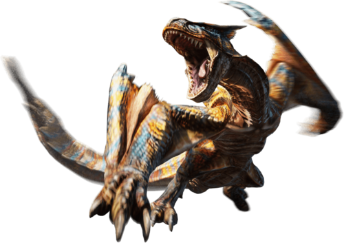 'let Me Just Collect These Popo Tongues And Holy S - Tigrex Monster Hunter World (500x353), Png Download