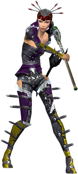 User Wendy Black Red Death Witch Posed - Guild Wars (278x599), Png Download