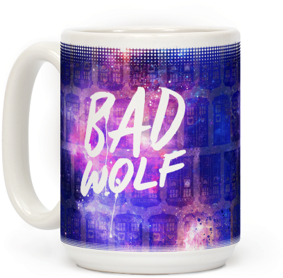 Bad Wolf Coffee Mug - Doctor Who Bad Wolf Tote Bag: Funny Tote Bag From Lookhuman. (484x484), Png Download