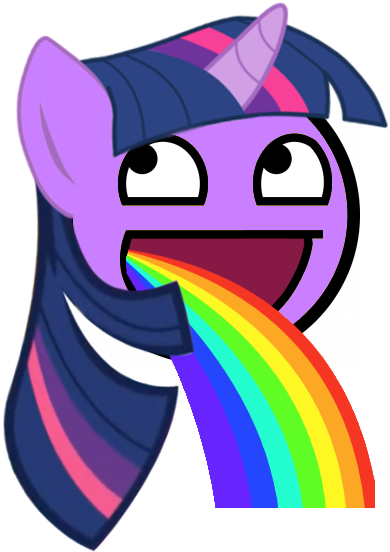Awesome Face, Puking Rainbows, Rainbow, Safe, Twilight - Awesome Face Twilight Sparkle (390x552), Png Download