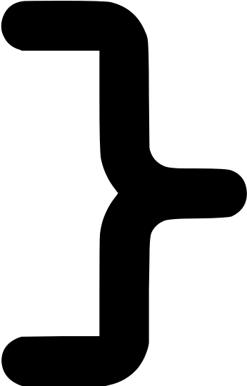 Ocr-a Char Right Curly Bracket - Clip Art (543x768), Png Download