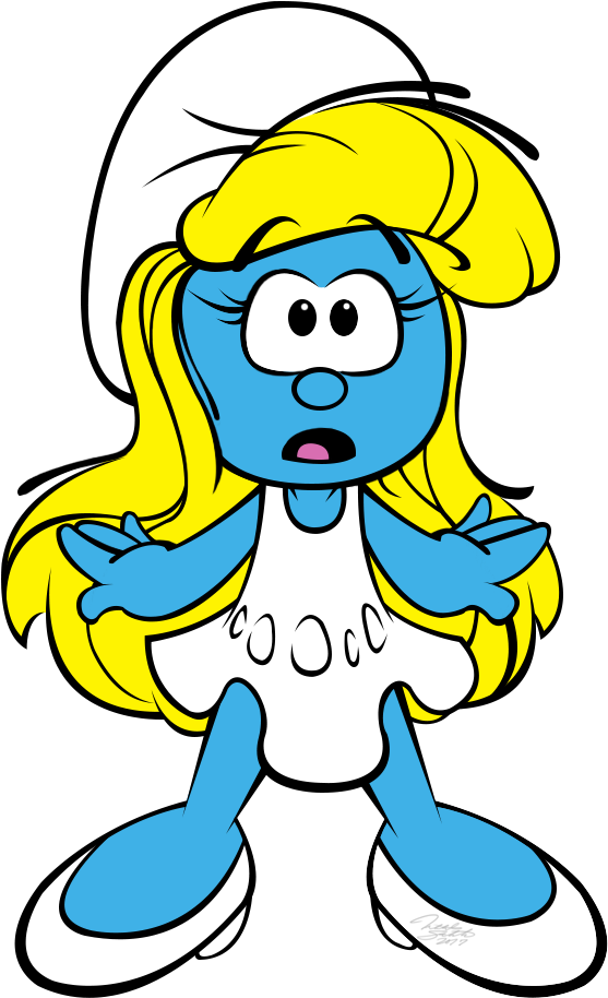 Surprised Smurfette Doodle - Smurfette Surprised (651x996), Png Download