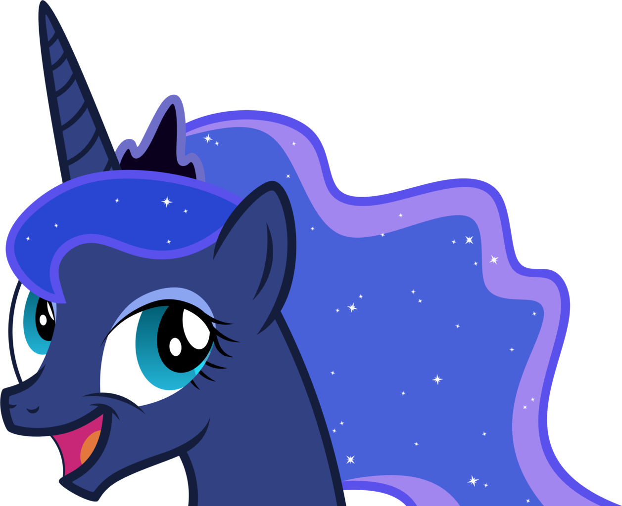 Axemgr, Awesome Face, Princess Luna, Safe, Simple Background, - Cartoon (1257x1024), Png Download