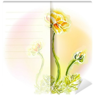 Flower Frame Background, Watercolor Wall Mural • Pixers® - Drawing (400x400), Png Download