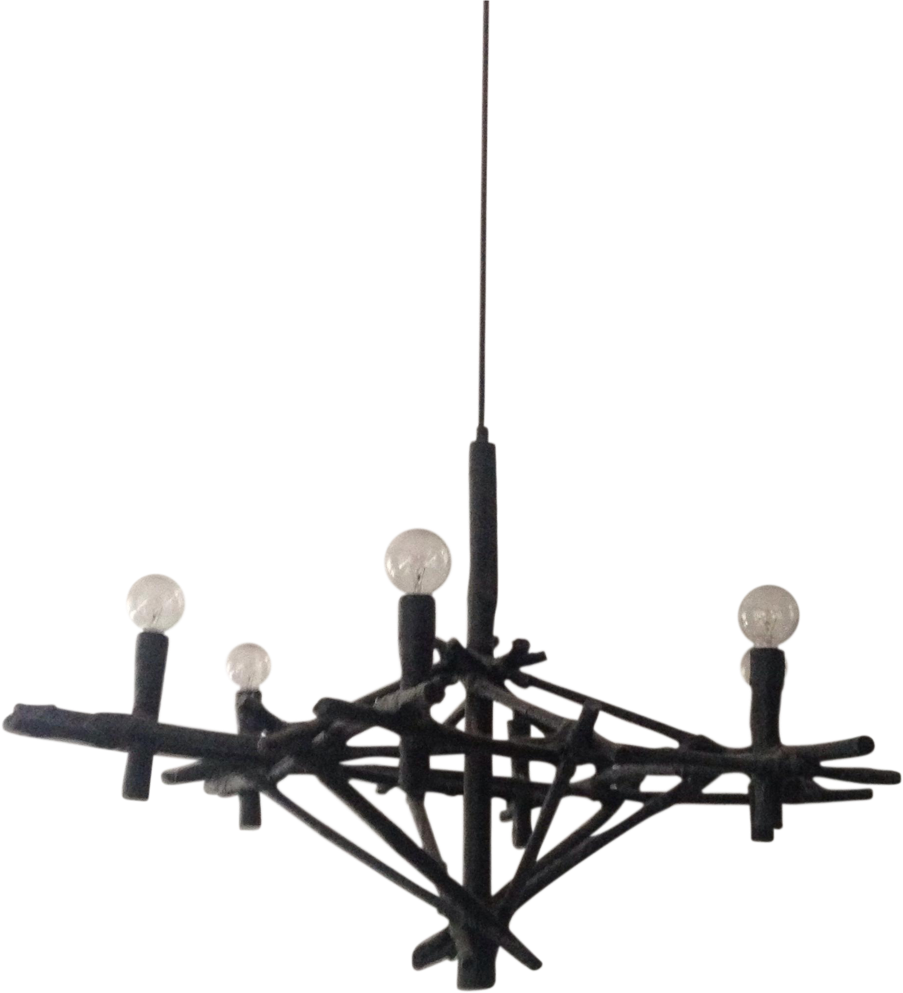 Gauze Wrapped Bamboo Chandelier - Library (2033x2237), Png Download