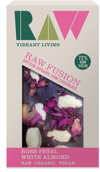 Raw Organic Fusion Chocolate Rose Petal White Almond - Raw Health Rose Petal & White Almond Raw Fusion (400x600), Png Download