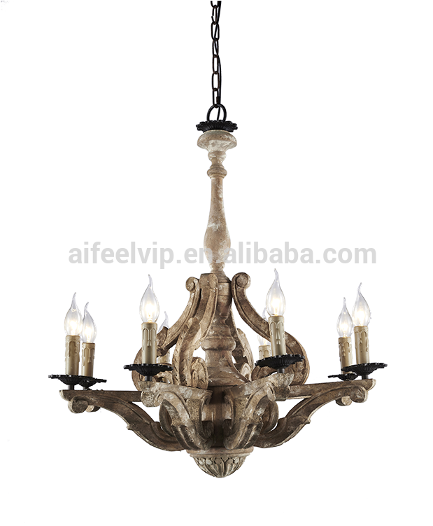 High Quality Big Vintage Wooden Hanging Chandelier - Chandelier (750x750), Png Download