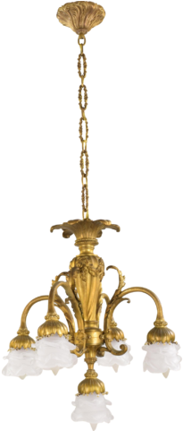 Antique French Gilt Bronze Chandelier - Chandelier (480x480), Png Download