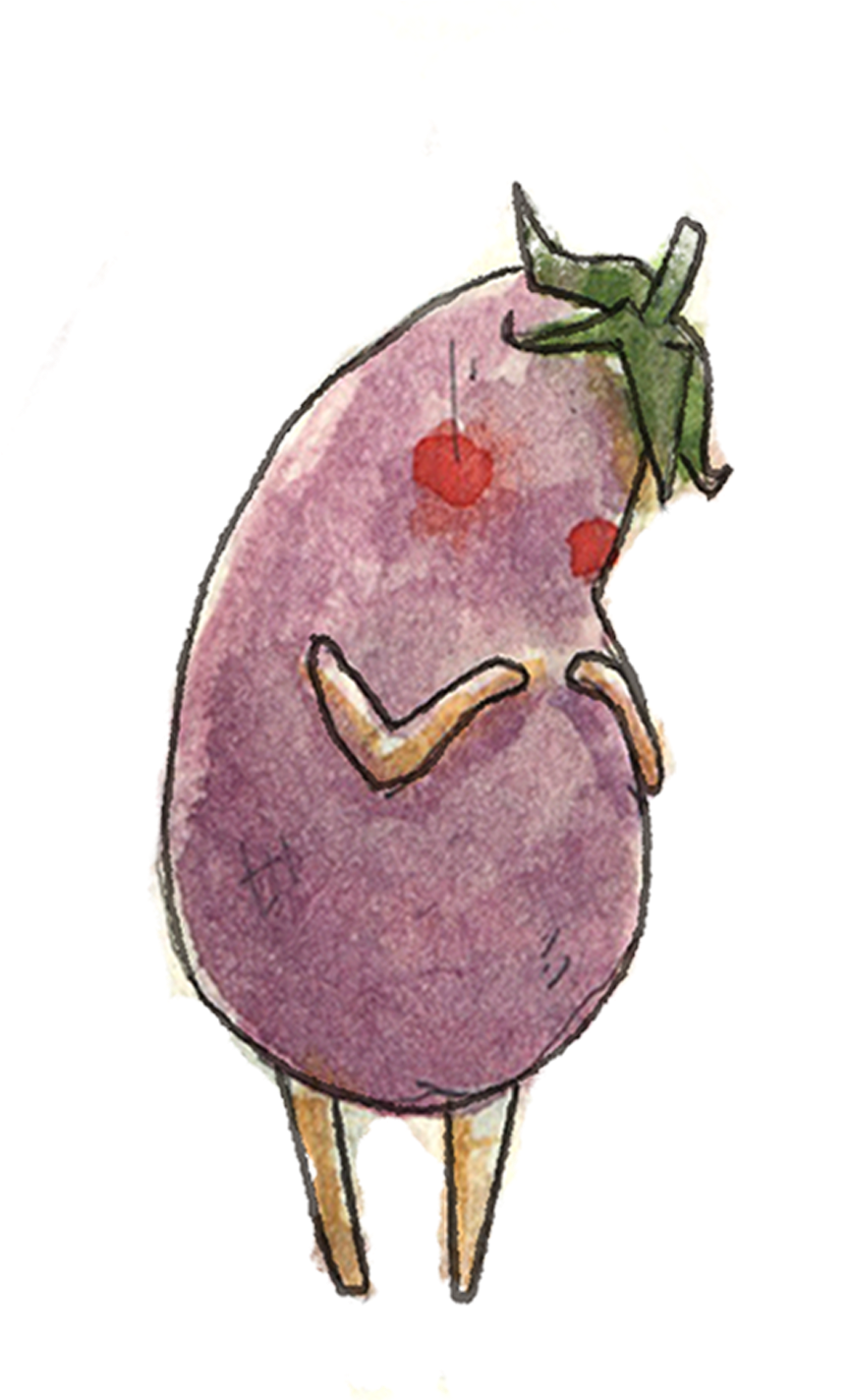 Selected Images From A Short Story About An Eggplant - Cartoon (1500x1500), Png Download