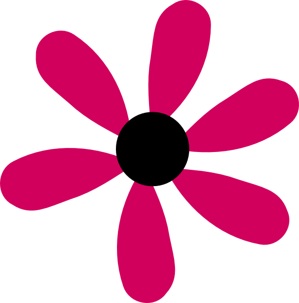 Original Png Clip Art File Pink Flower 6 Petals Svg (588x596), Png Download