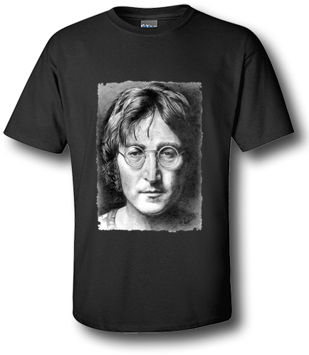 John Lennon T-shirt Featuring A Pencil Drawing By Mark - Massimo Osti T Shirt (450x563), Png Download