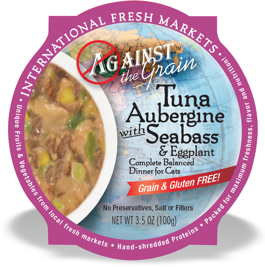 Against The Grain Tuna Aubergine & Seabass Wet (1130x1200), Png Download