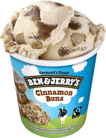 Cinnamon Buns® Pint - Ben And Jerry's Non Dairy Cinnamon Bun (374x479), Png Download