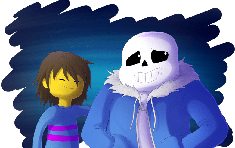 Undertale Sans And Frisk By Icelectricspyro On Deviantart - Cute Sans And Frisk (800x491), Png Download