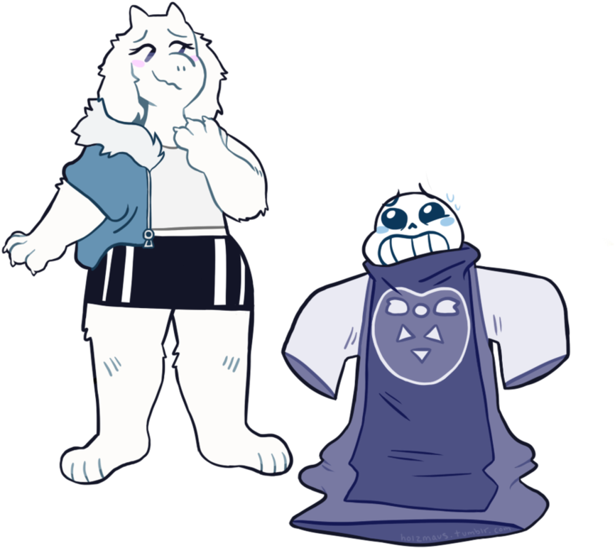 Sweater Swap Clipart Royalty Free - Toriel And Sans Fanart (946x844), Png Download