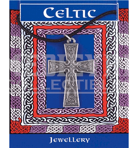 Interlaced Celtic Cross Pendant - Celtic Knot Pewter Cross Necklace Pendant Re-enactment (495x495), Png Download