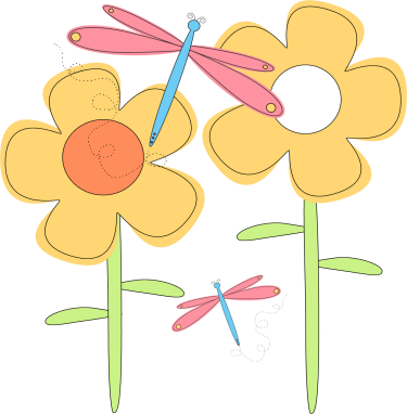 Season Clipart Spring Flower - Dragonfly In The Flower Clipart (375x382), Png Download