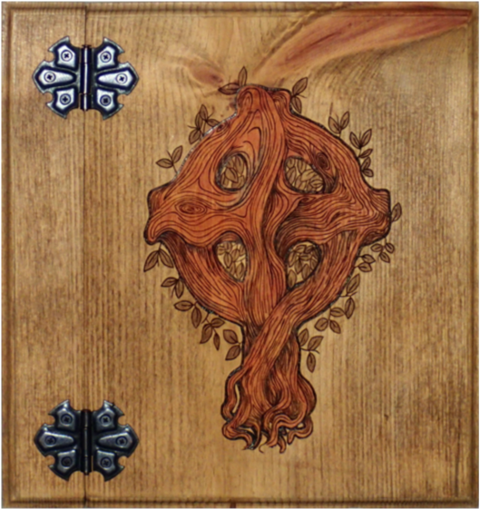 Wooden Book Of Shadows Featuring A Celtic Cross And - Wicca (600x600), Png Download