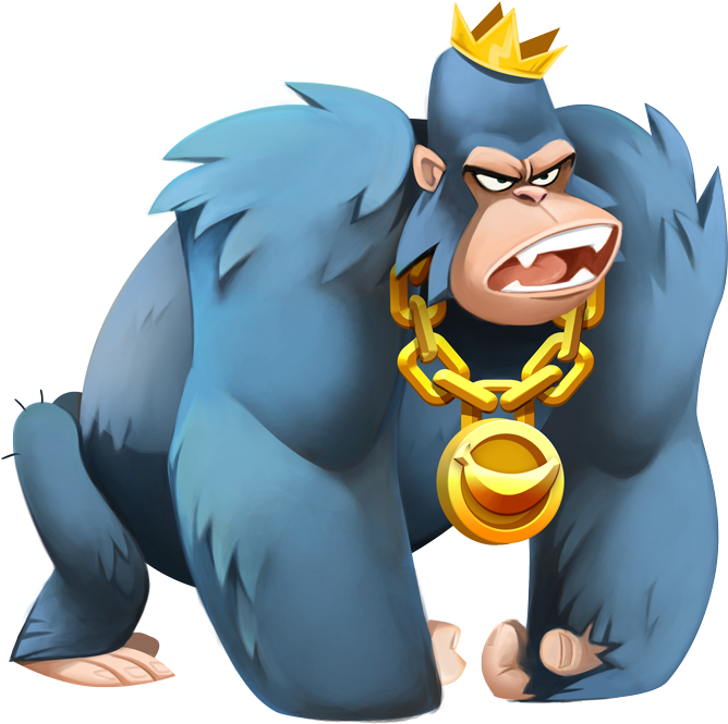 04 Character Gorilla Gb Thumbnail - Go Bananas Slot (760x697), Png Download