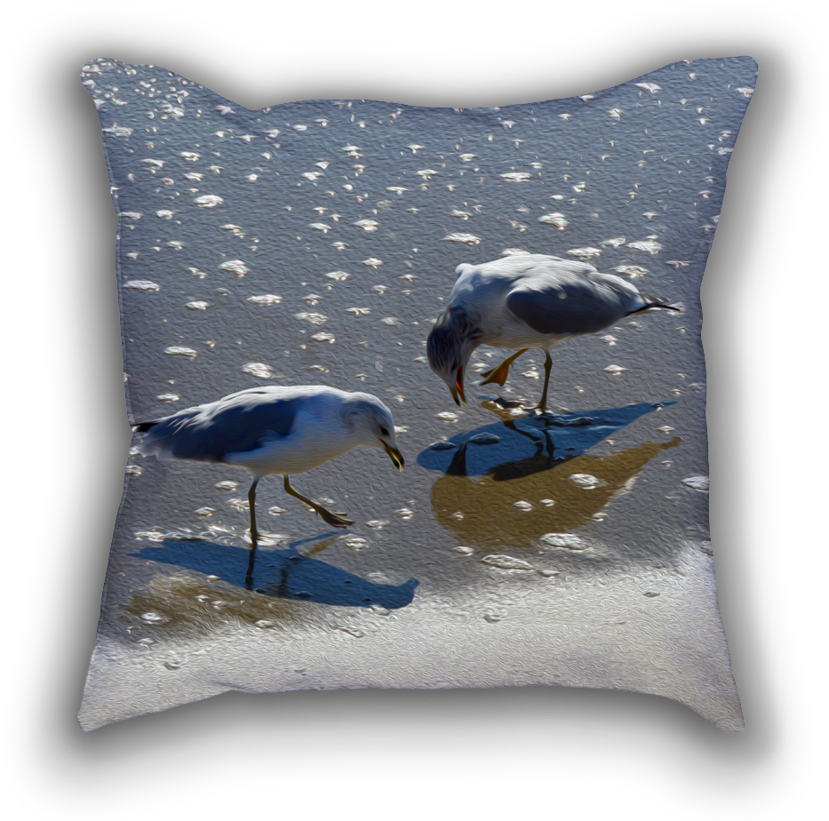 Sand Dance Beach Seagull Wall Art - Art (1018x933), Png Download