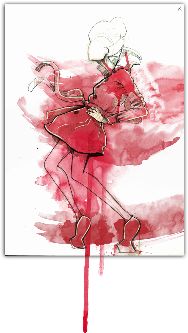 Study In Pink Trench - Sketch (700x1193), Png Download