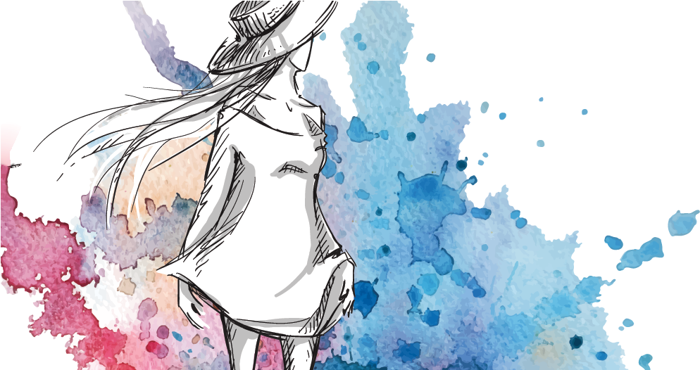 Картинки По Запросу Ескізи Сучасного Українського Одягу - Watercolor Painting (1000x525), Png Download