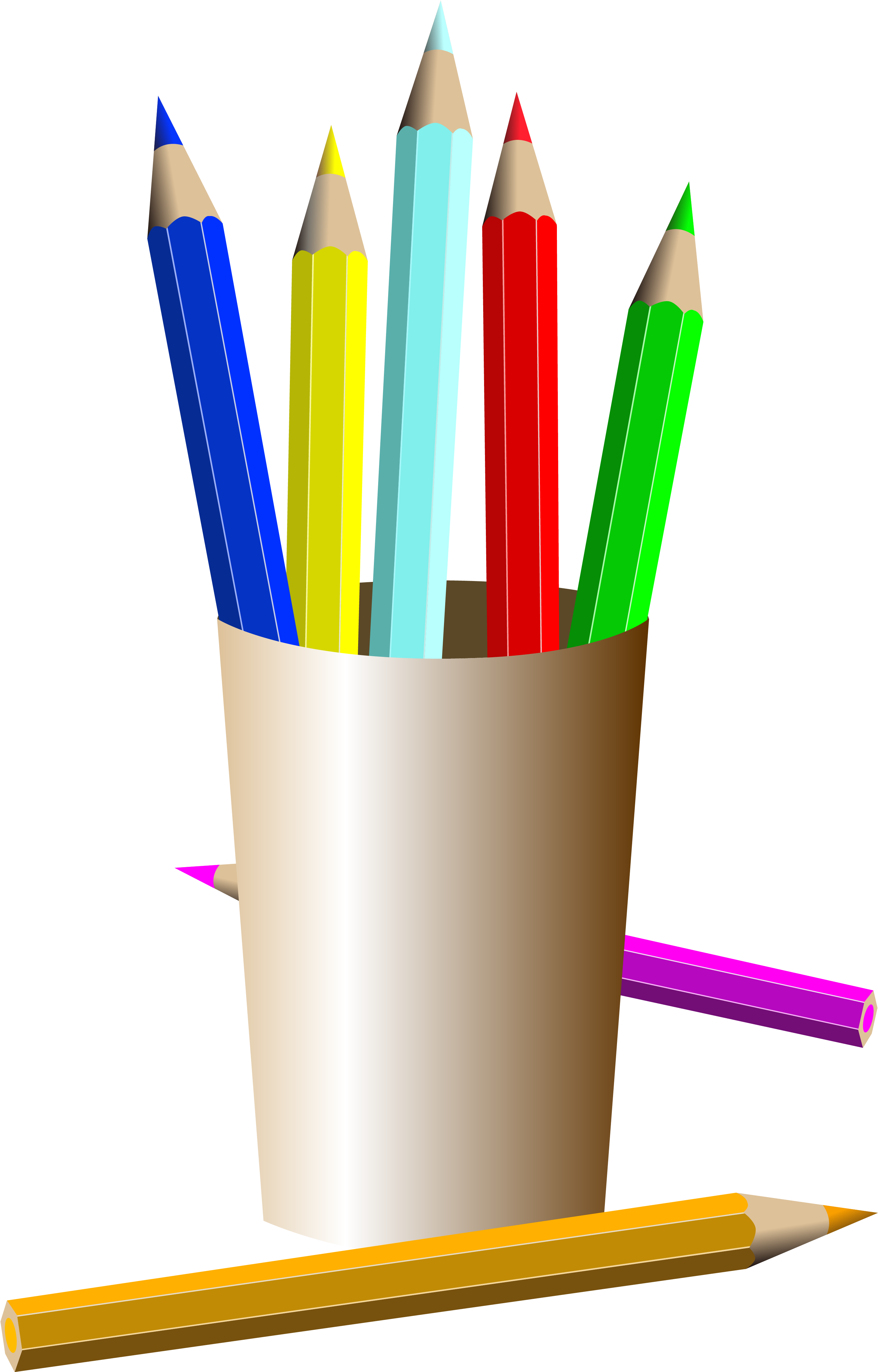 Artist Drawing Easel Clip Art - Pencil Colors Animado (7394x6295), Png Download