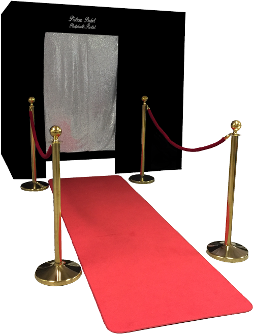 Our Big Black Photo Booth With The Red Carpet Runway - Booth Set Up Red Carpet (500x657), Png Download