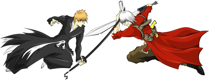 No Caption Provided - Dante Vs Ichigo (900x338), Png Download