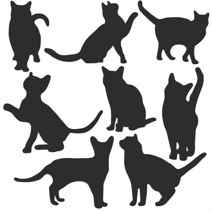 Download Download Cat Silhouette Set Svg Scrapbook Title Cat Svg Cut Free Cat Svg File Full Size Png Image Pngkit PSD Mockup Templates