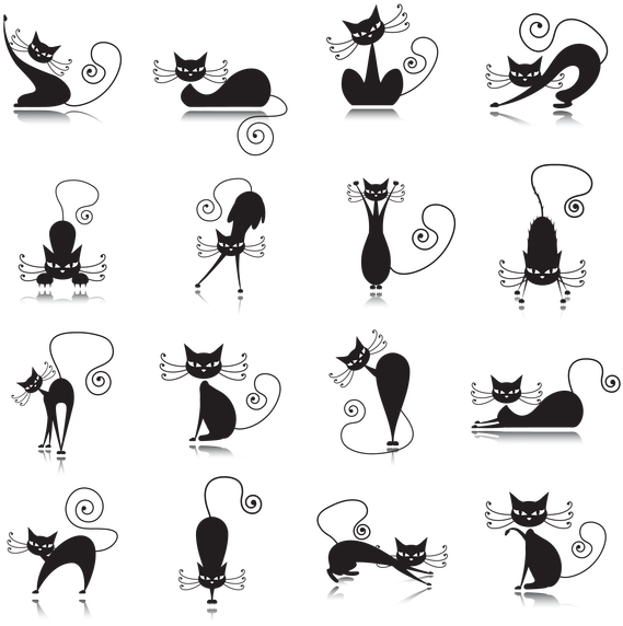 Black Cat Silhouette (600x600), Png Download