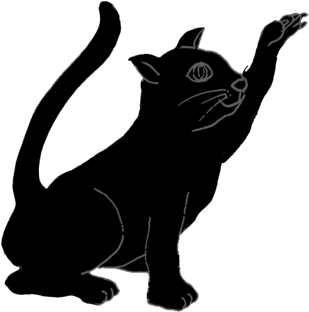 Silhouette Of Hunting Cat - Cat (476x516), Png Download