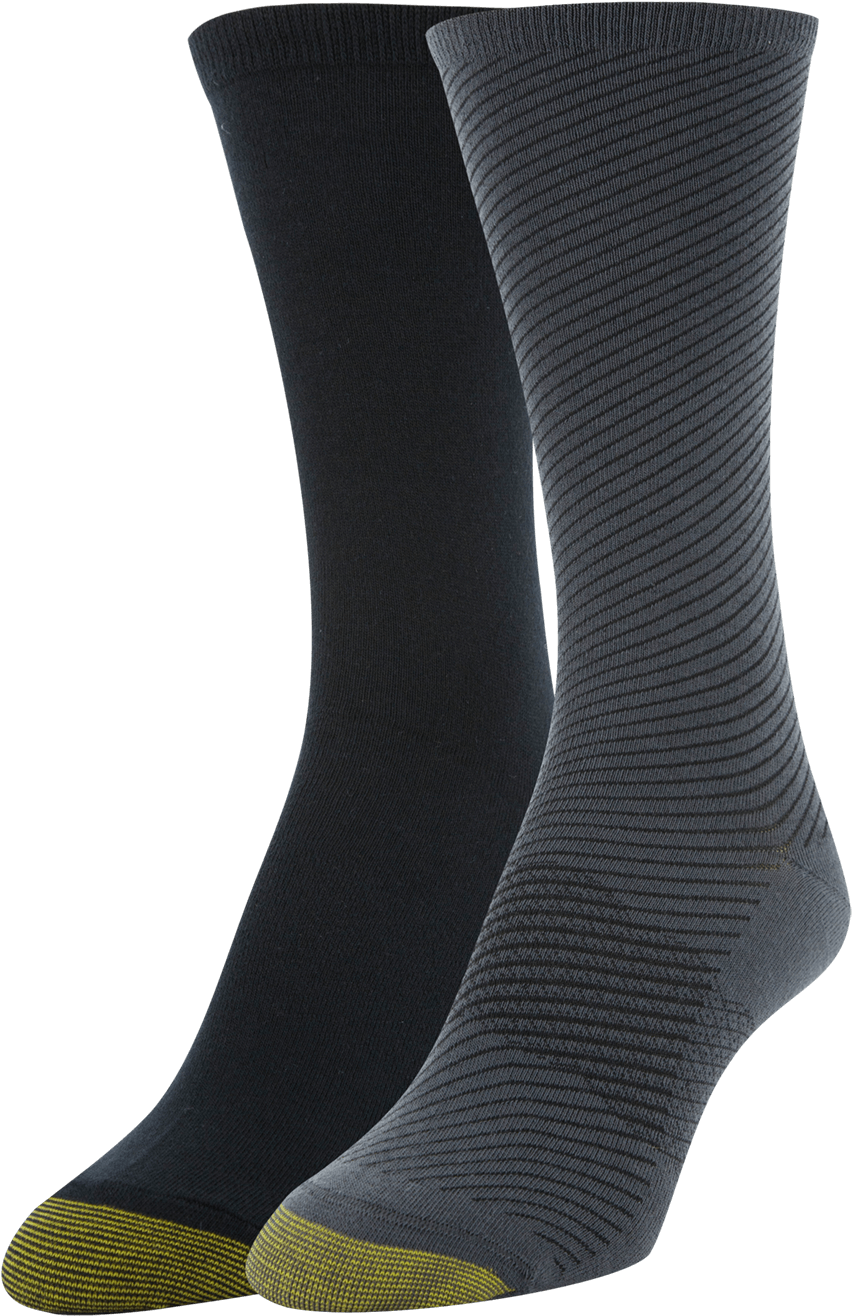 Gold Toe Women's Diagonal Stripe/flat Knit Little Black - Sock (1400x1400), Png Download