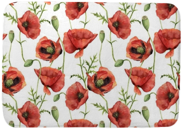 Watercolor Seamless Pattern With Poppies - Poppy. Watercolor Backpack By Y Derbi (400x400), Png Download