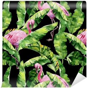 Banana Palm Leaves Seamless Watercolor Illustration - Green Xl Cheap Women Plus Size Siwmwear Plus Size Palm (400x400), Png Download