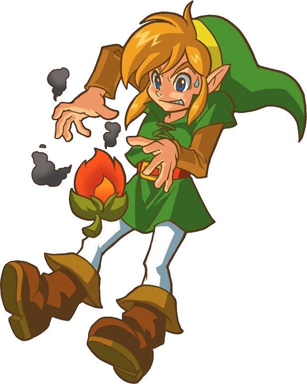 Link With Ember Seed - Legend Of Zelda Oracle Of Ages Link (617x770), Png Download