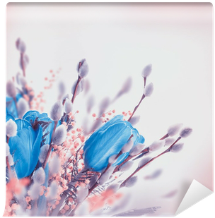 Blue Tulips With Mimosa, Spring Background Wall Mural - Siswoo Cooper I7 16gb, Network: 4g, 5.0 (400x400), Png Download
