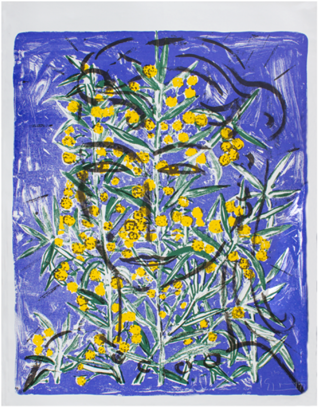 Szczesny Siebdruck Auf Papier Eva With Mimosa - Paper (946x946), Png Download