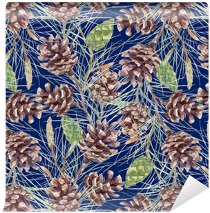 Watercolor Fir Cone Vector Pattern Wallpaper • Pixers® - Placemat (400x400), Png Download