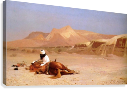 The Arab And His Steed In The Desert Canvas Print - Horse Leon Jean Gerome (429x302), Png Download