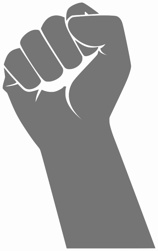 Download Fist Silhouette Clipart Raised Fist Clip Art - Fist Png (505x800), Png Download