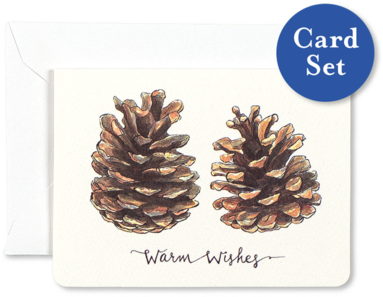 Pinecones Warm Wishes Mini Card Set Of - Pinecones Transparent (600x520), Png Download