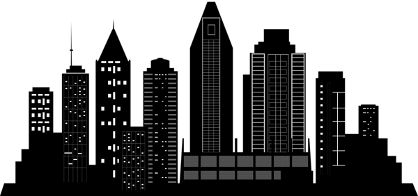 Night Drawing Skyscraper - San Diego City Silhouette (600x282), Png Download