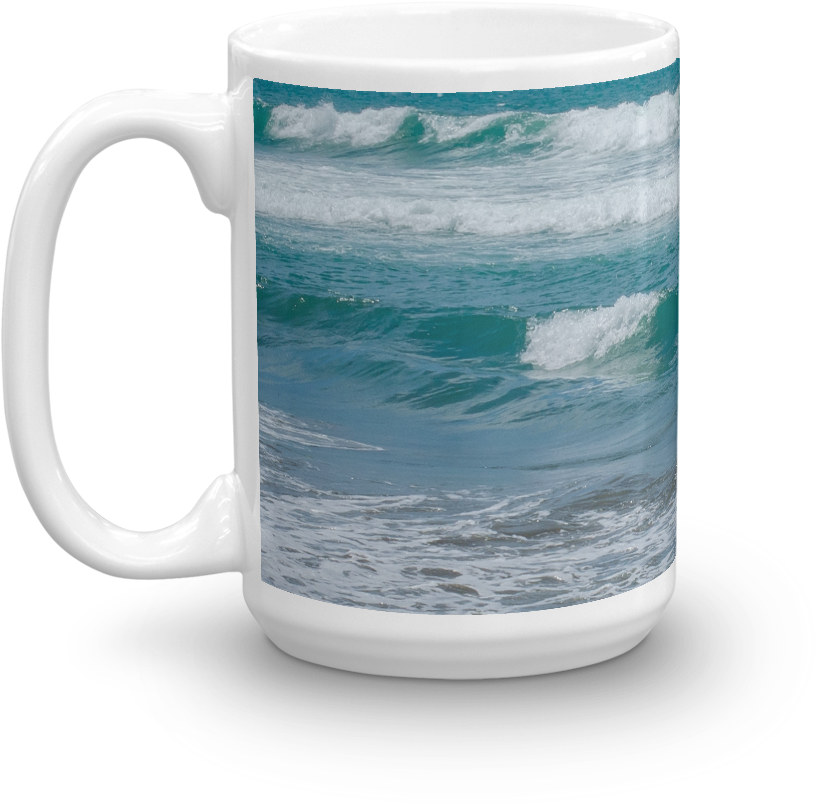 15oz Ocean Waves Mug - Beer Stein (1000x1000), Png Download