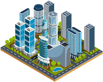Vector Isometric 3d Illustrations Of Modern Urban Quarter - Isometrico Predio Png (360x360), Png Download