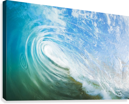 Blue Ocean Wave, View Inside The Wave Canvas Print - Ocean Picture Inside Photo Frame (429x344), Png Download