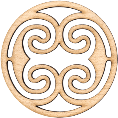 Rosette, Ocean Waves, Maple, 2 3/16" Diameter - Rosette, Ocean Waves, Maple, 1 1/2" Diameter (600x400), Png Download